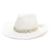 Mode Western Cowboy Hut Für Männer 9CM Breite Krempe Cowgirl Jazz Sun Caps Sommer Strand Stroh Hut Sombrero hombre