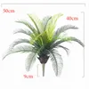 장식용 꽃 화환 40cm 큰 인공 야자 나무 열대 고사리 식물 가짜 cycad 화분에 플라스틱 녹색 잎을 집 데스크탑 ba