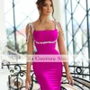 Formale Frauen Abend Party Kleid Meerjungfrau Spaghetti-trägern Satin Vestidos Prom Kleider 2022 robe de soiree femme