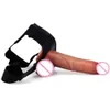 Pene Dildo realistico Strapon con ventosa Pantaloni elastici per cazzi grandi Strap on Giocattoli sexy per donna Prodotti lesbici