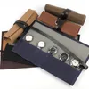 Bekijk dozen Cases Vijf Grid Wet Wax Canvas Box Collection Bescherming Handgemaakte Stiksel Bracelet Berelzak Portable Travel Jewelry Casew