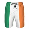 Pantaloncini da uomo Estate Bandiera Irlanda da uomo Pantaloni da spiaggia Surf M-2XL Costumi da bagno in poliestere CorsaUomo317a