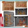 Other Bakeware Kitchen Dining Bar Home Garden Barbecue Bag Non-Stick Mesh Grilling Bags 14 X 22 Cm Heat Resistance Meat Fish Vegetable Ba