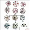 Pinnen broches sieraden 24 stcs duidelijke kristal strass rhinestones vrouwen bruidsgouden broche voor doe -het -zelf bruiloftsbouquet kit dhcdn1596316