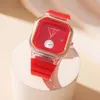 Нарученные часы Square Clear Quartz Watch Silicone Best Dial Watch Watches мягкие резиновые часы Женская Леди Студенты Watcheswatches