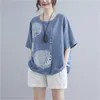 Blouses Femmes Chemises 2022 Femmes Tops Summer Casual Coton Loose Chemise Linge Femme manches courtes surdimensionnées Vintage Blusas Mujer