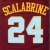 SJ98 C202 BRIAN SCALABRINE＃24 USC Trojans University of Southern College Basketball Jerseysダブルステッチ名と番号の高速配送