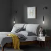 Wall Lamp Modern Bedside With Rotatable Spotlight For Reading Bedroom Study Living Room Hanging Light AC 220V Black LEDWall