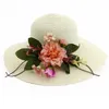 Wide Brim Hats HT3630 Big Handmade Flowers Straw Hat Women Summer Sun Ladies Packable Floppy Beach Cap Female Vacation Eger22