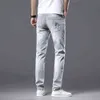 Męski projektant dżinsów High-end Hafted Summer Thin Style Prosty moda Slim Fit Elastic Proste spodnie WXGO