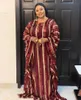 Dashiki 스트라이프 abaya 2 조각 세트 로브 긴 이슬람 드레스 민족 의류 플러스 사이즈 여성을위한 아프리카 드레스 스팽글 패치 워크 아프리카 천