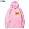 Men's Hoodies True Love&Love you Letters Funny Print Harajuku Casual Mens Sweatshirts Male Hoodie Women Unisex Streetwear HipHop 220325