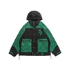 Men's Jackets Men's Mens Fashion Oversized Hip Hop Jacket Hi Street Harajuku Cargo Coat With Multi Pockets Loose Fit