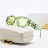 Nieregularne sześciokątne okulary przeciwsłoneczne projektanci duże okulary dla kobiet mężczyzn Zielone żółte różowe klasyczne okulary 3938331