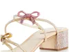 Doskonały projektant Rene Jeweled Sandals Buty Caterina Caovilla Kobiety Mule Bow Kryształ kapcie Glitter Podeszwy Lady Wysokie Obcasy EU35-42