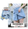 Botton Short Salia para crianças meninas de verão shorts crianças saia de algodão sólida jean shorts menina adolescente curto com bolso 220707