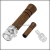 Smoking Pipes Accessories Household Sundries Home Garden Glass Cigarette Holder Walnut Wood Removable Woodiness Suction Nozzle Eco Friendl