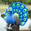 Life Greenblue Peacock fylld plysch Toy Soft Animal Bird Simulation Doll Xmas Birthday Gift Zoo Souvenirs J220704