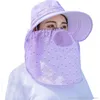 Szerokie brzegowe czapki Kobiety Summer Sun Hat UV Ochrona Ochrona Zdejmowana na zewnątrz Szyjka na twarz klapka My18 21 Hatwide Pros22