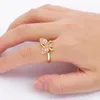 Pierścienie klastra projekt mody elegancki motyl dla kobiet najwyższej jakości miedziany cyrkon kryształ luksusowy przyjęcie weselne Bankiet palec palec claster c
