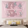 Tapisserier Korean Söt tjej Illustration Pink Room Decor Kawaii Tapestry Teen Affischer and Prints Garden For Outsidetapestries