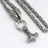 Chains Nordic Men Raven Necklace Viking Stainless Steel Hammer Pendant Rune Amulet Accessories JewelryChains