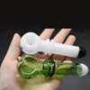 Wholesale mini newest colorful glass tobacco pipe protable thick heady oil burner hand smoking spoon pipes