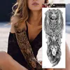 Nxy tatuagem temporária grande manga braço tigre tigre coruja impermeável tatto adesivo fox leão corpo artístico completo falso tatoo mulheres homens 0330