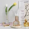 装飾的なメタルガラス家具装飾装飾ホームライトラグジュアリードライフラワーノルディックスタイルYテーブル花瓶シンプル220426
