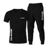 Summer AMG Fashion Trend Men's Suit Personlig modetryck sport kortärmad t-shirt sport avslappnad byxor kostym 220607