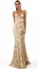 Grey Evening Dresses Latest Party Cocktai Prom V-Neck Backless Women Sexy Spaghetti Strap Sleeveless Sequined Evening Maxi vestido Size S-2XL