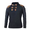 男性のスリムフィットカラー長袖ボタンニットセーターシャツメンカジュアルスポーツセーターAIC88 L220801