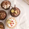 Papierbackförmchen, Cupcake-Förmchen, Muffinhalter für Hochzeit, Geburtstag, Babyparty, Party, Kaffee, Braun, Weiß, XBJK2203