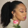 Afro Kinky Curly Drawstring Ponytail Brazilian Human Hair Extensions Pony Tail Clip in Hairpiece For Woman Remy 120g