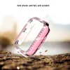 Zweireihiges Diamantgehäuse für Apple Watch 38 mm, 42 mm, 40 mm, 44 mm, 45 mm, 41 mm, PC, gehärtetes Glas, Vollbild-Schutzhülle für Damen, Iwatch-Serie 6, 5, 4, 3 Se