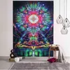 Psychédélique Champignon Mandala Tapisserie Boho Abstrait Coloré Mur Tapis Décor À La Maison Dortoir J220804