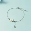 Anklety moda 925 srebrne srebrne dla kobiet biżuteria romantyczna shell stokrotka dziewczyna walentynkowa akcesoria prezentowe Kirk22