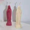 أدوات الحرفية العذراء ماري النحت شمعة سيليكون العفن 3d تمثال الديكور الصلاة