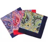 Бабочка привернут Смит мужски Paisley Pocket Square Microfiber Print Hankerchiefs Blue Burgundy Floral Hankies Fashion Suit Hankybow Enek22