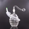 Granada antitanque colorida forma narguilé 10mm feminino mini barato vidro água queimador de óleo tubo dab rig bongs tubo para fumar com mangueira de silicone