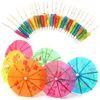 144pcs Paper Cocktail Parasols Paraplu's Drinks Picks Wedding Event Party Supplies Holidays Cocktail Garnishes Holders F0705X