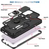 Casos de kickstand com anel de dedo à prova de choque para o Samsung Galaxy A33 5G A53 A32 A22 A12 S22 Ultra S21 Lente Camera Proteção do suporte