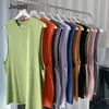 10 colori estate nuova moda 100% cotone canotta senza maniche canotta casual di alta qualità top abbigliamento S3XL 210412