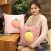 Nouveau mignon carotte pastèque fraise en peluche oreiller dessin animé doux couette sommeil maison décoratif enfants fille cadeaux J220704
