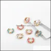 Hoop Hie Ohrringe Schmuck Einfache Mticolor Runde Für Frauen Mode Geometrische Cz Kristall Twisted Kreis Kleine Tropfen Lieferung 2021 Id4Py