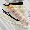 Headband Pastoral Chrysanthemum Turban Hand Crocheted Headscarf Hand-woven Triangle Towel Handmade Headband Hand-knitted Headwear Hair Accessories
