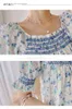 Pregnancy Clothes New Summer Fashion Flowers Printing Cute Maternity Dresses Puff Sleeves Square Collar Pregnant Women Dress J220628