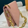 سلاسل Crossbody Women Lands Handbags أكياس كتف ابنته سيدة حقيبة يد حقيبة خيف فرس فرنزيه محفظة جلدية حقيقية.