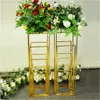 Decoratie Tall Gold Metal Flower Stand Vaas voor bruiloftsfeest Desktop Decoraties Evenement Rechthoek frame middelpunt Bloemstands Imake257