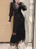 High Quality Self Portrait Dress Women Sexy V neck Lantern Sleeve Long Sleeved Cake es Chic Lace Summer 220622